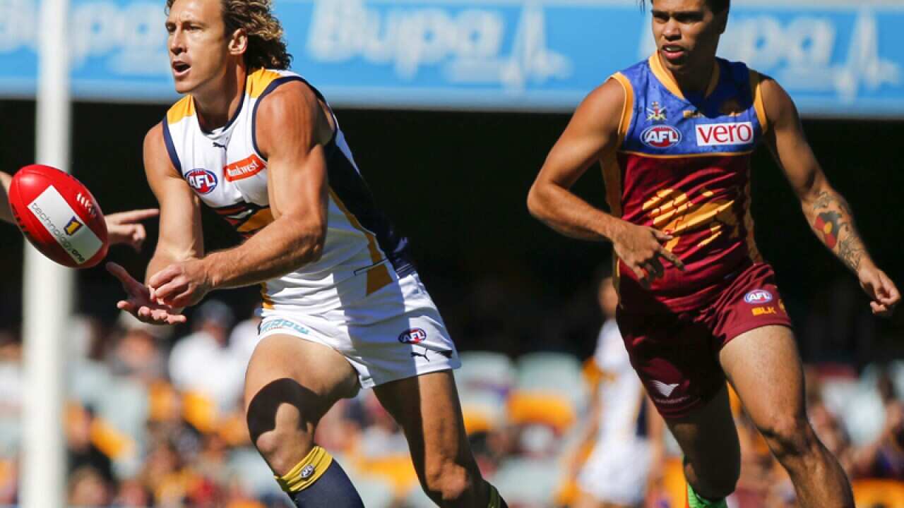 West Coast player Matt Priddis in action.