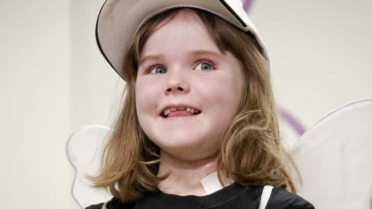 Freyja Christiansen, 6 is seen at the Epworth Hospital in Richmond.
