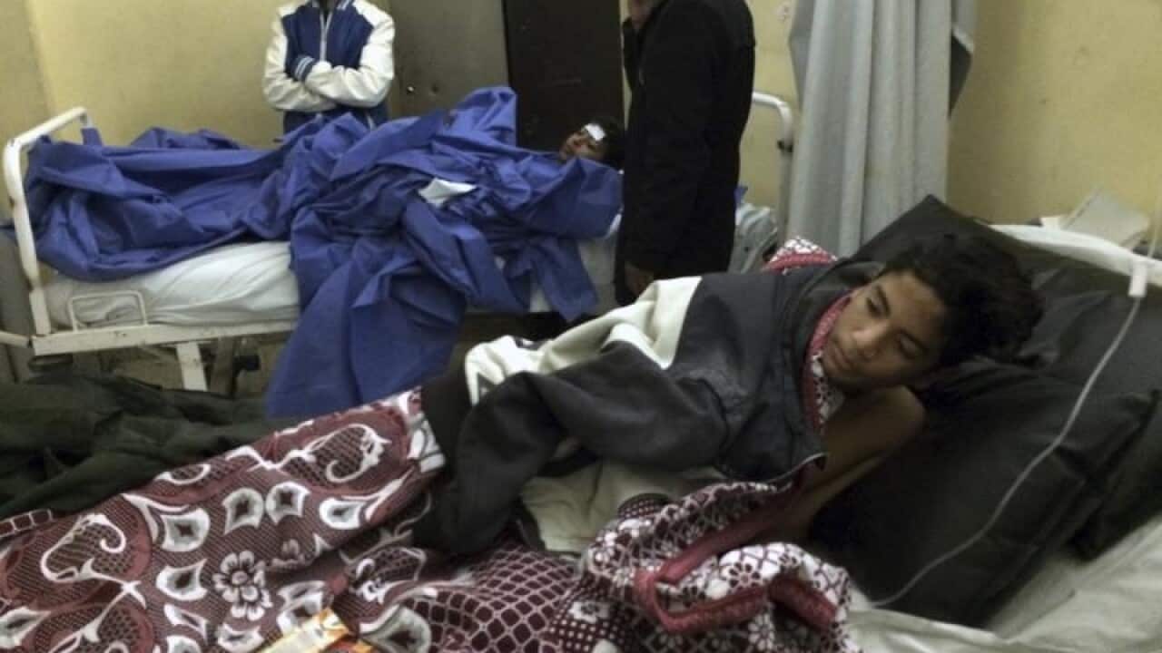 Abdallah Abdel Nasser, 14, receives medical treatment