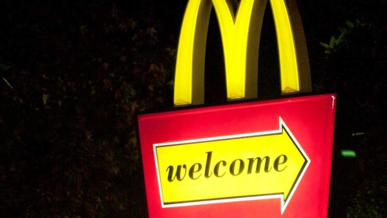 A McDonald's fast food sign.