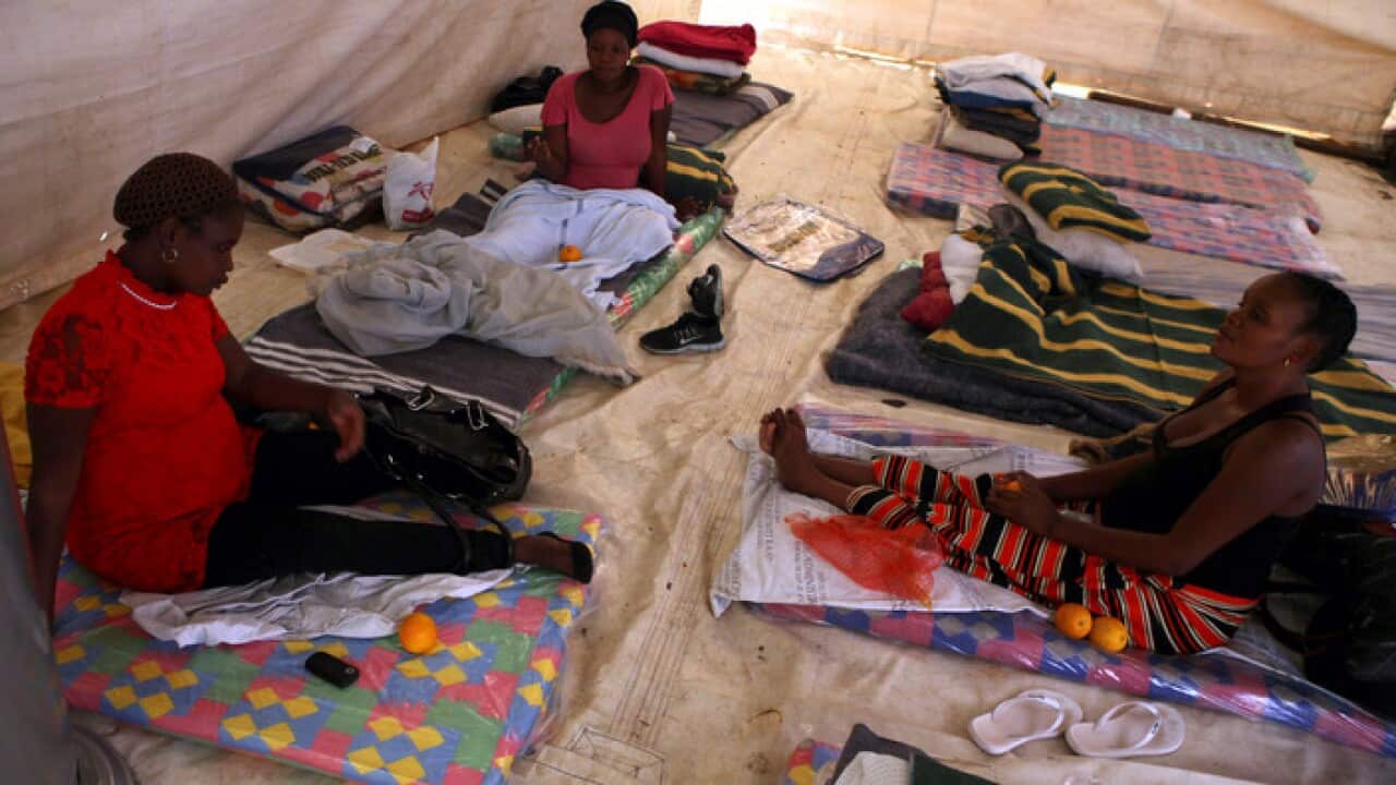 Victims of the attacks at a Johannesburg shelter