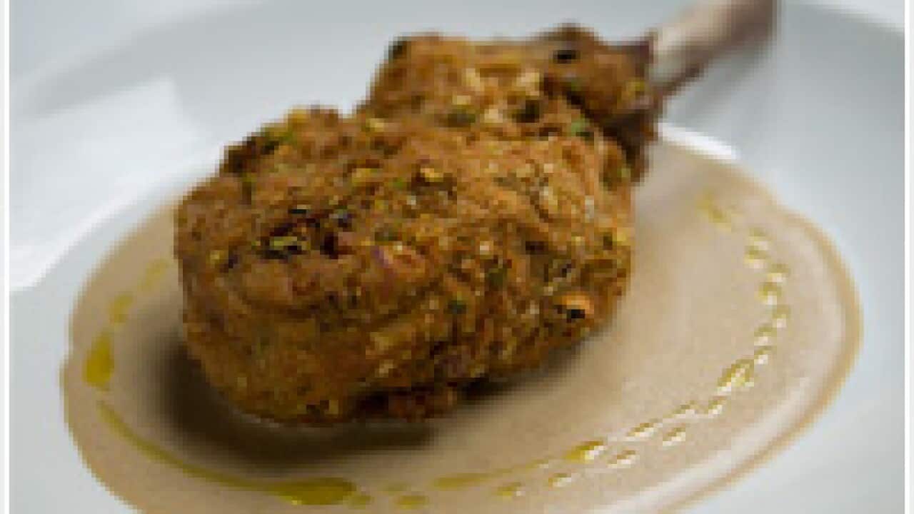 Crumbed veal cutlet with porcini sauce SBS Food