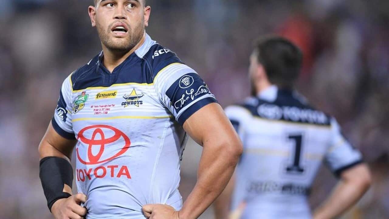 Antonio Winterstein of the Cowboys during the NRL grand final.