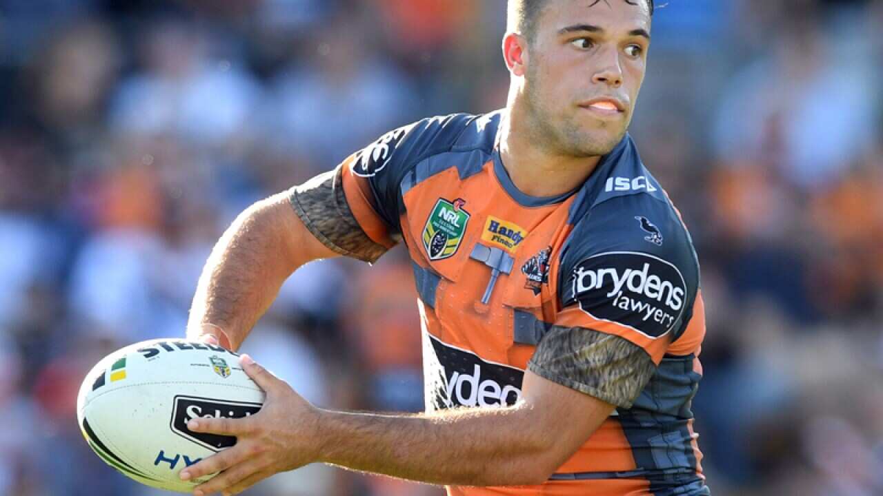 Wests Tigers halfback Luke Brooks