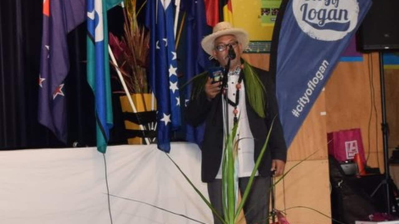 Pres Moe Moeara of the Cook Islands Council of Queensland Inc, speaking at their celebrations this year.