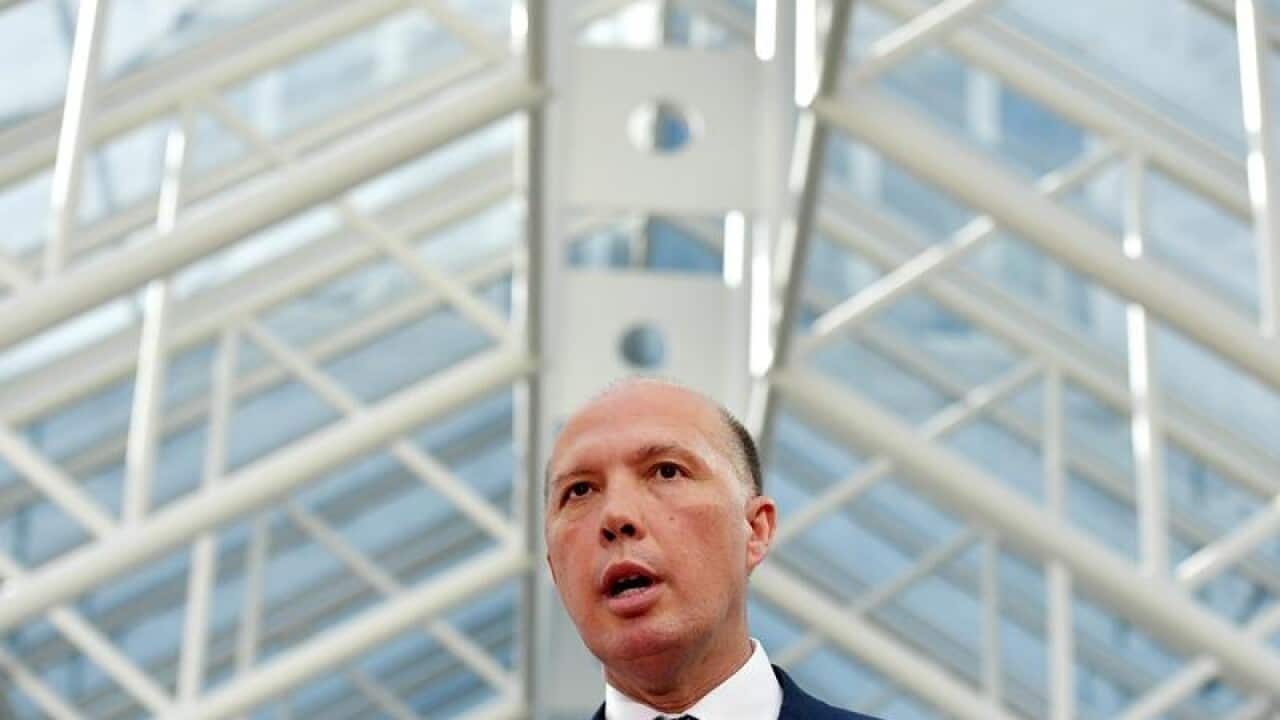Home Affairs Minister Peter Dutton at Parliament House