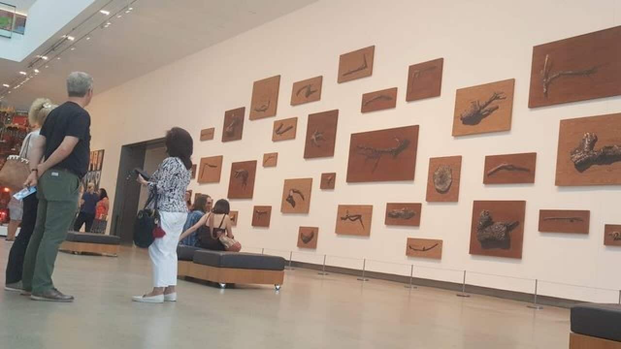Nona Garcia's floor to ceiling glass wall at Queensland Art Gallery