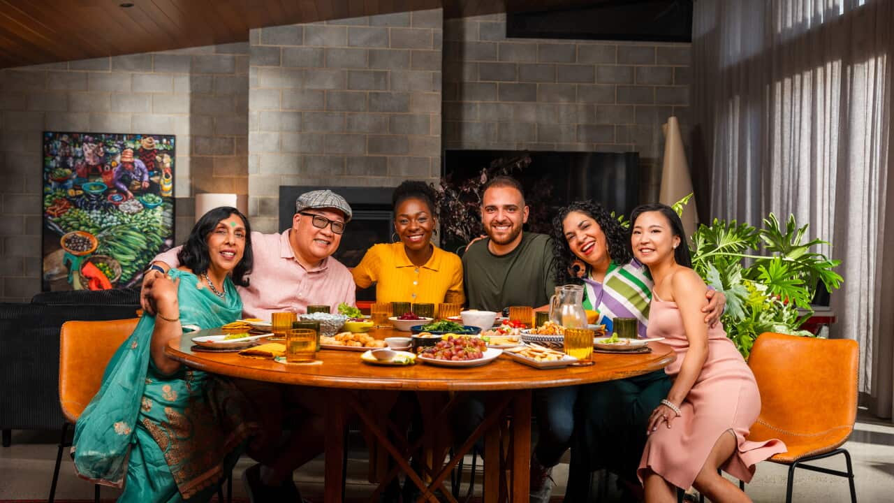 Friends sharing dinner