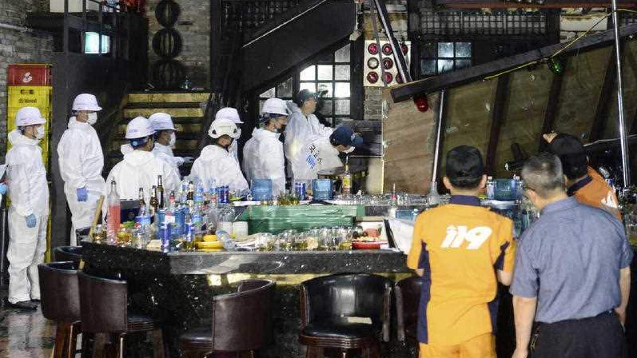Police investigates collapsed internal balcony in Gwangju South Korea
