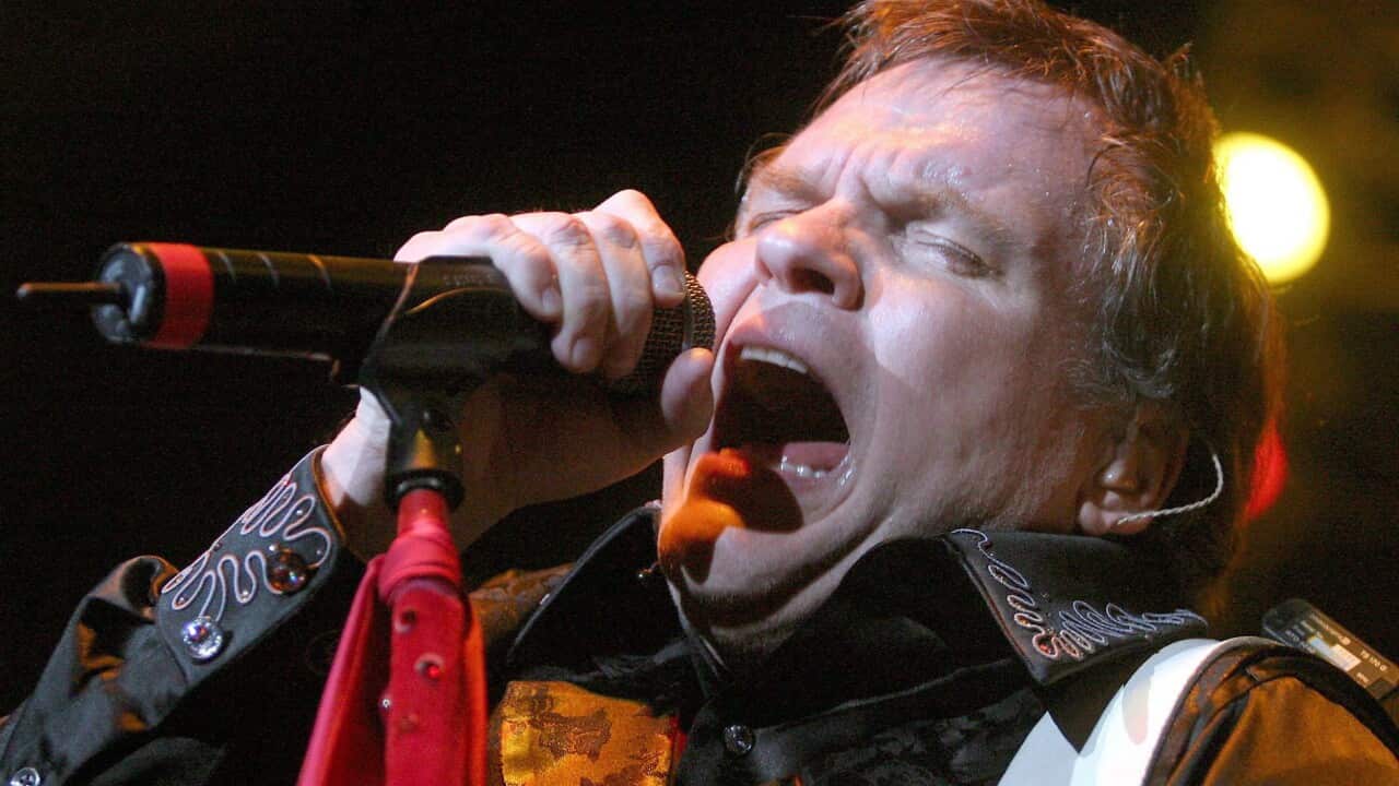 A file picture 25 October 2003 shows US singer Meat Loaf performing at the Gerry Weber Stadium in Halle,  Germany.