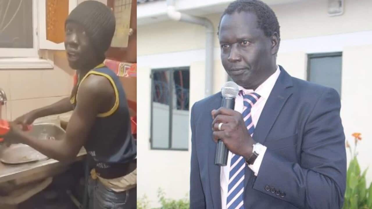 Dr Jok Madut jok and the image of the young boy who was being abused inserted
