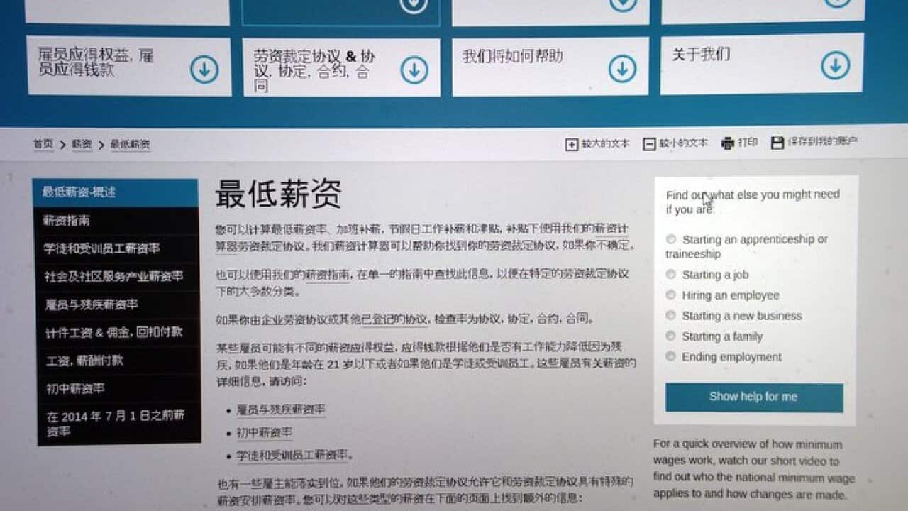Fair Work Ombudsman 网页现可选中文翻译| SBS Chinese