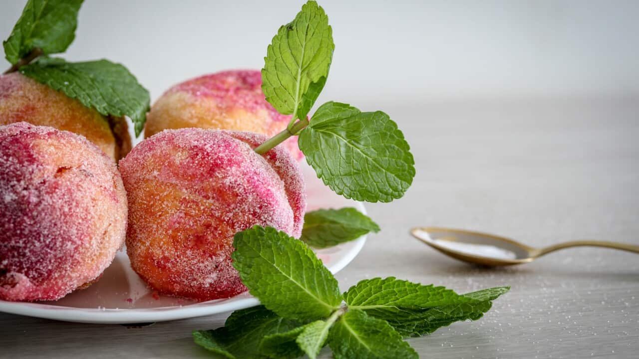Close-up of passion fruits on table