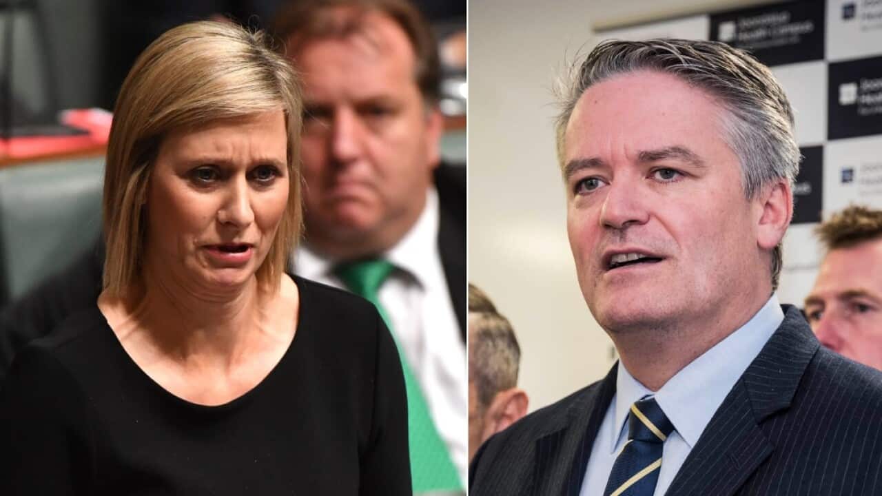 Composite image of Labor MP Susan Lamb and Finance Minister Mathias Corman