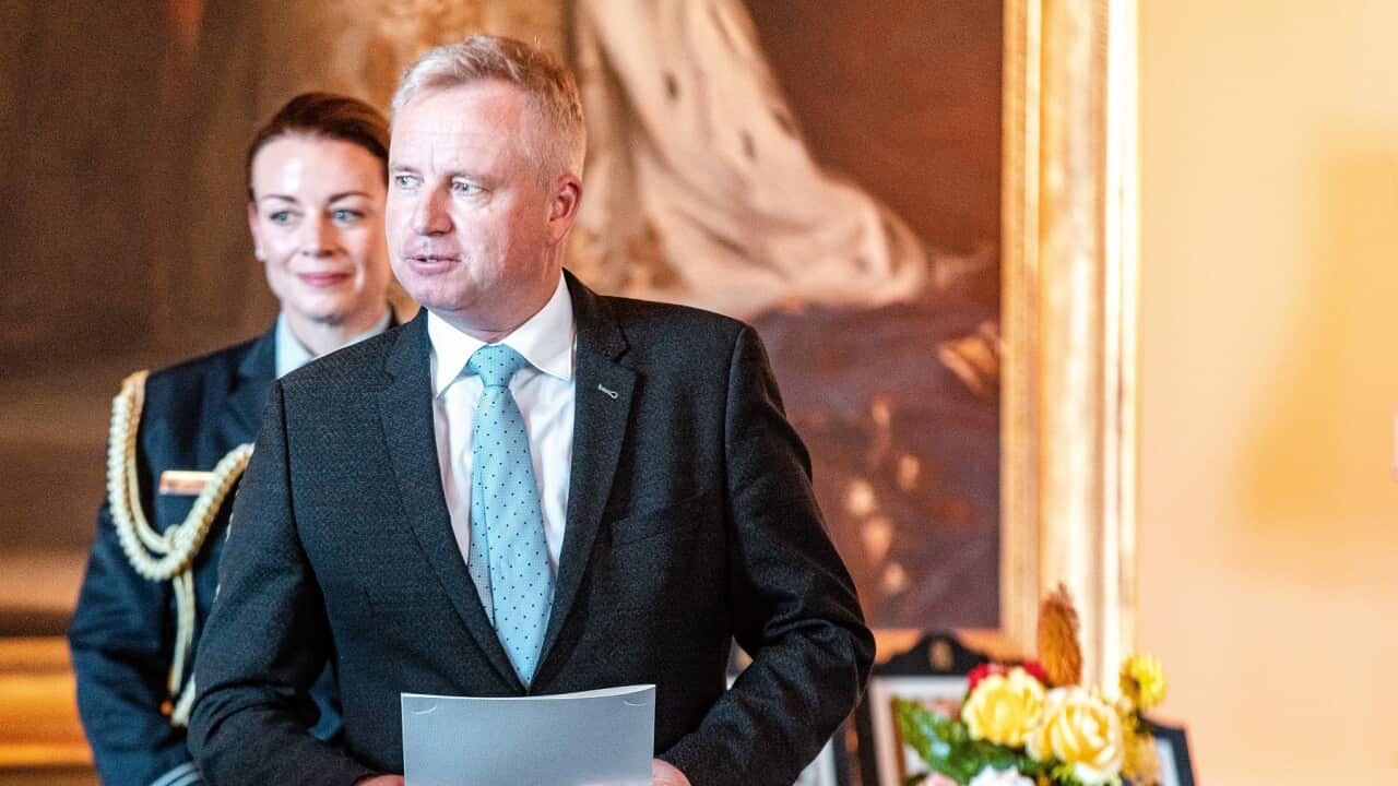 Incoming Tasmanian Premier Jeremy Rockliff during a swearing in ceremony at Government House in Hobart.