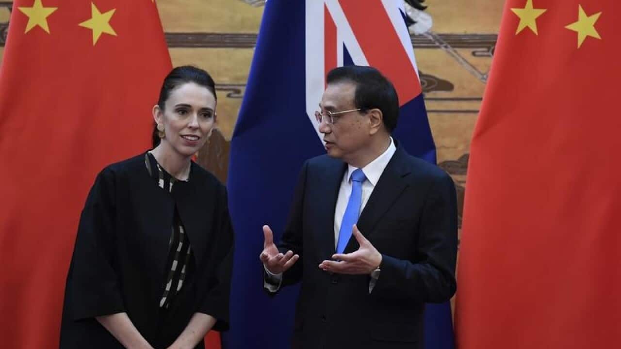 NZ PM Jacinda Ardern with Chinese Premier Li Keqiang