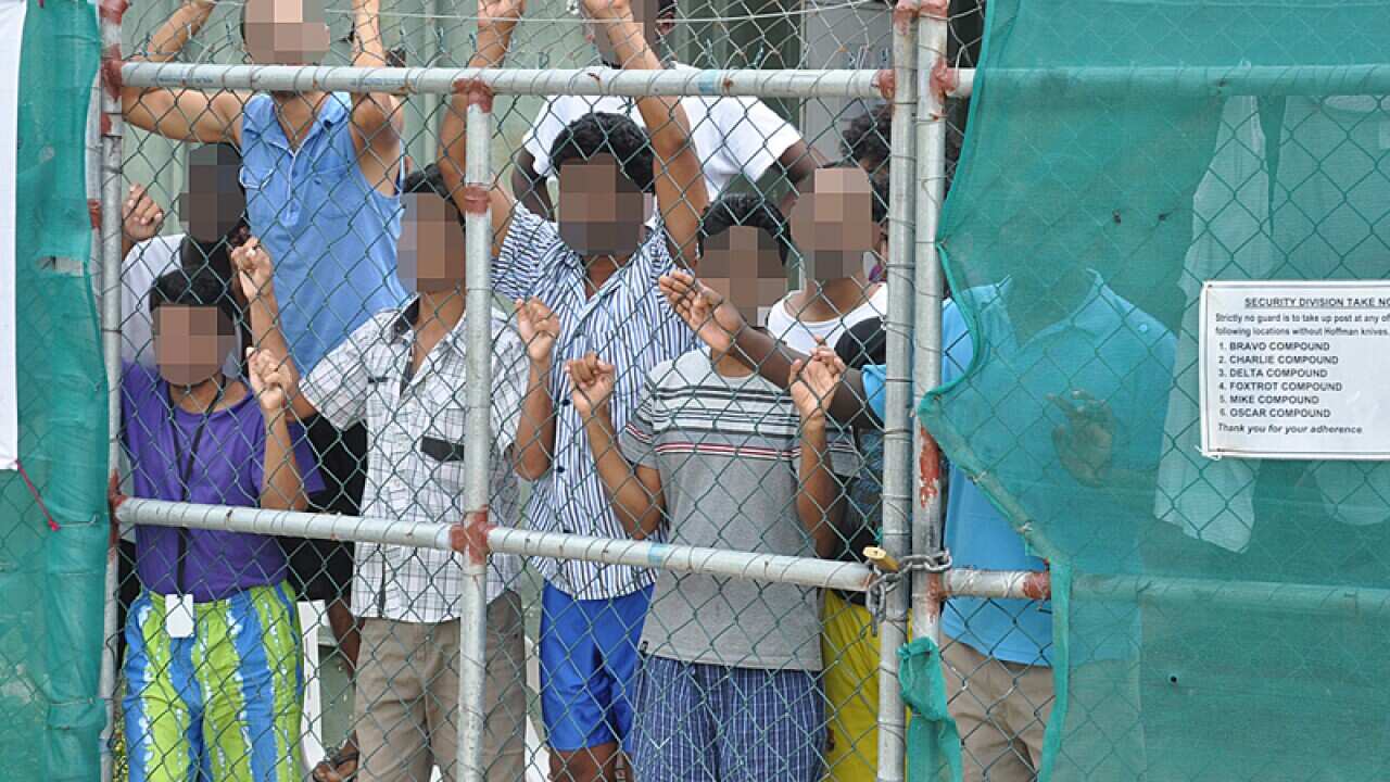 Asylum seekers at the Manus Island detention centre
