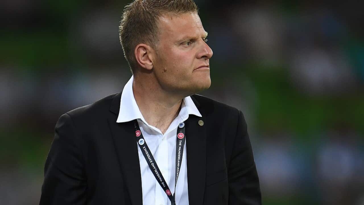 Coach of the Wanderers Josep Gombau is seen during the round 6 A-League match between Melbourne City and the Western Sydney Wanderers at AAMI Park in Melbourne, Sunday, November 12, 2017. (AAP Image/ Julian Smith) NO ARCHIVING, EDITORIAL USE ONLY