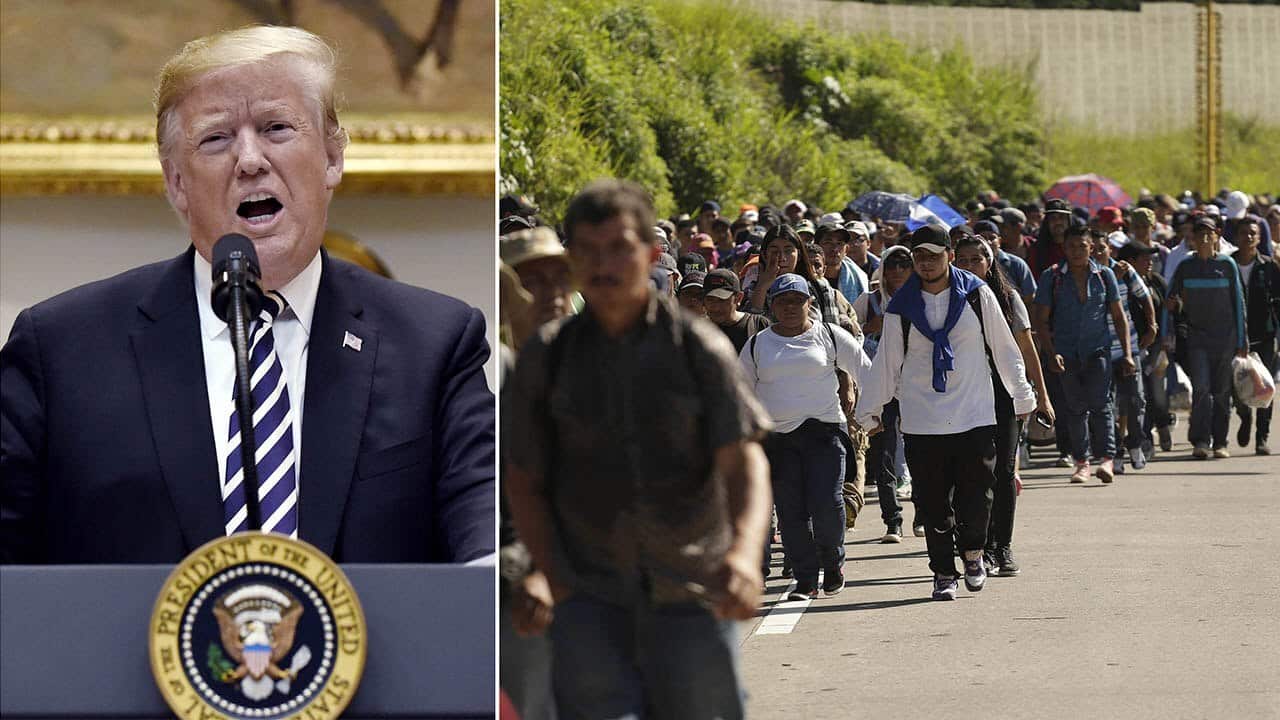 Donald Trump says the military could fire live bullets at migrants who throw rocks.