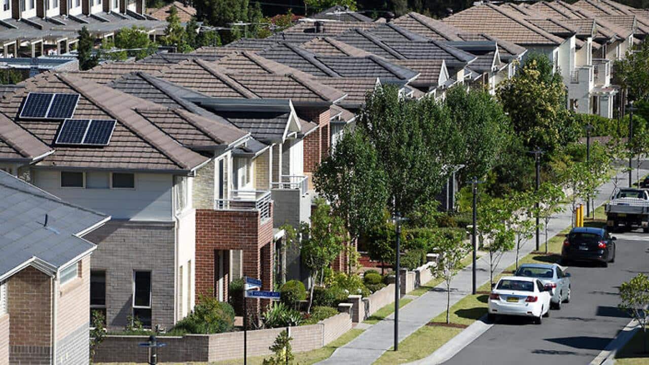 General view of housing in Sydney.