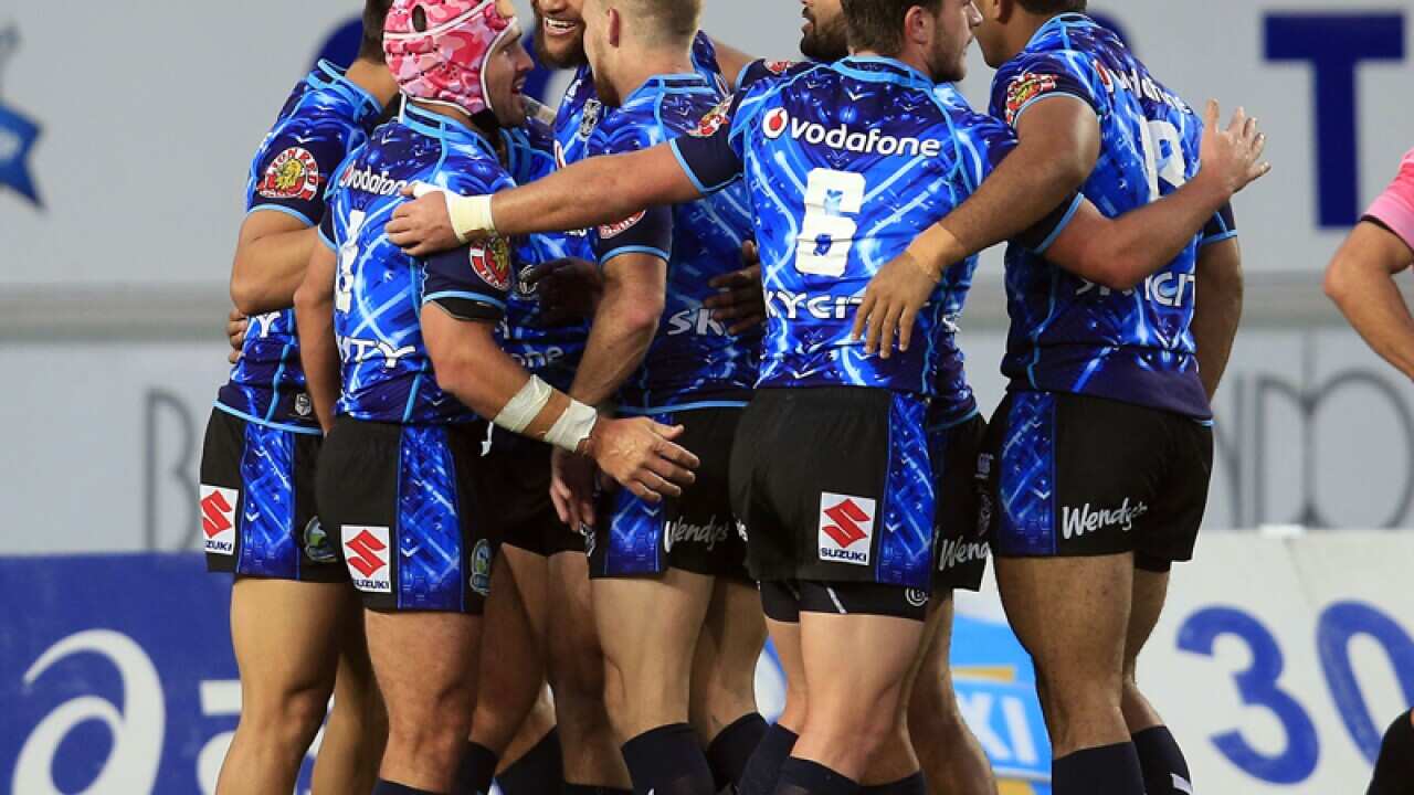 The New Zealand Warriors celebrate