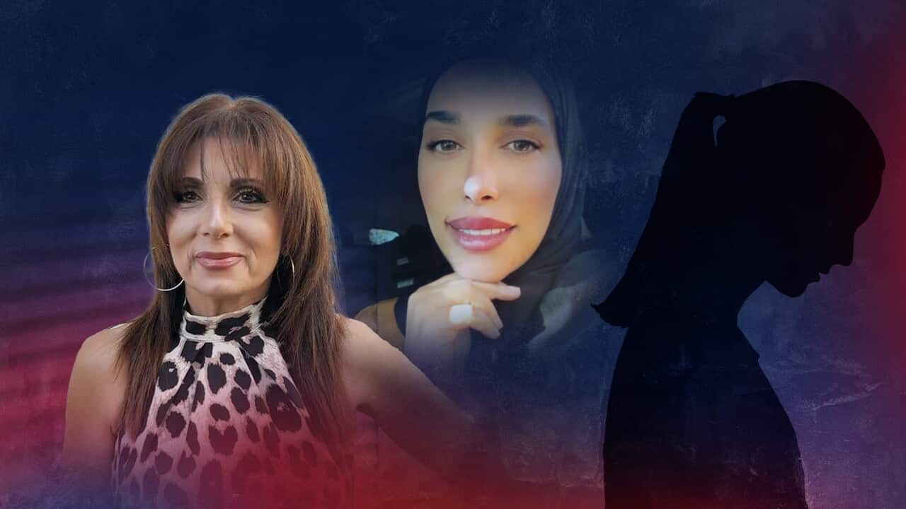 Composite image showing Christine Rakic, Amira Moghnieh and a silhouette of a third woman