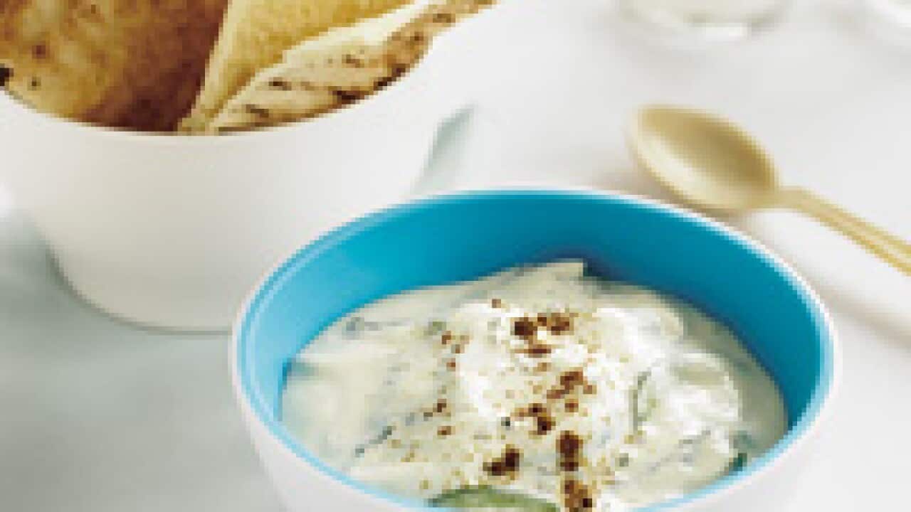 Yogurt dip with cucumber and mint