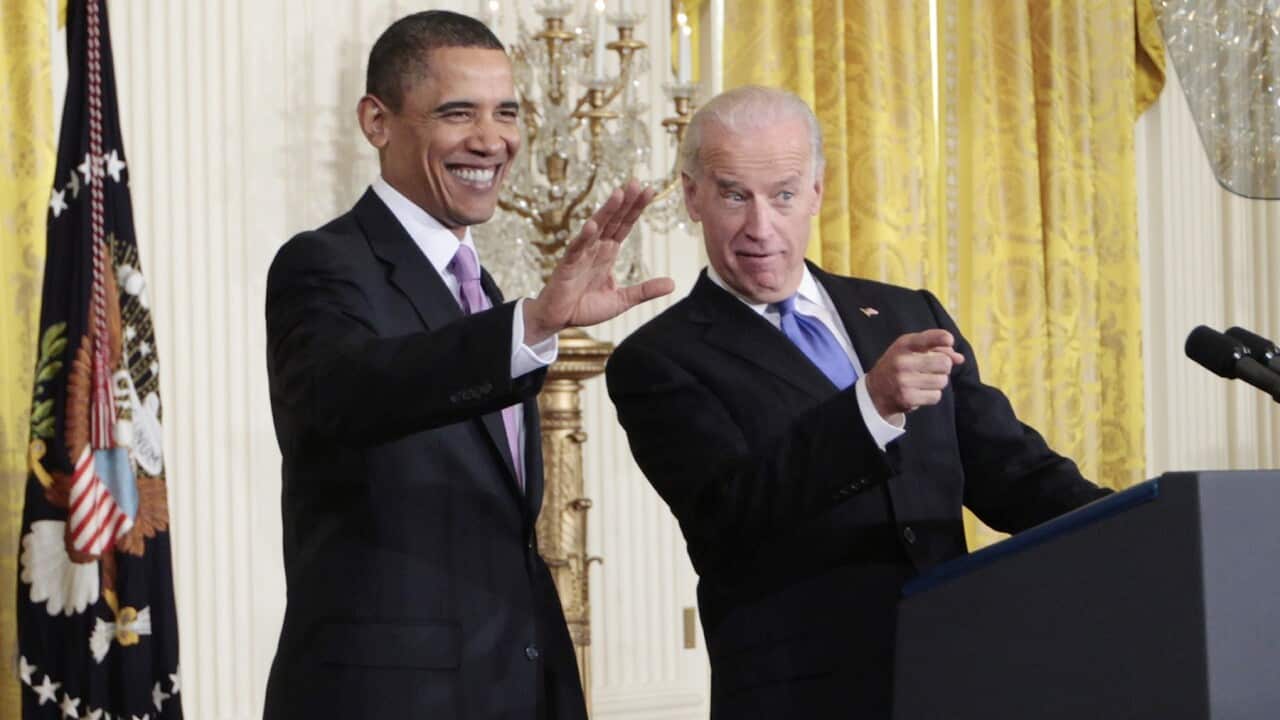 A 2010 image of Barack Obama and Joe Biden
