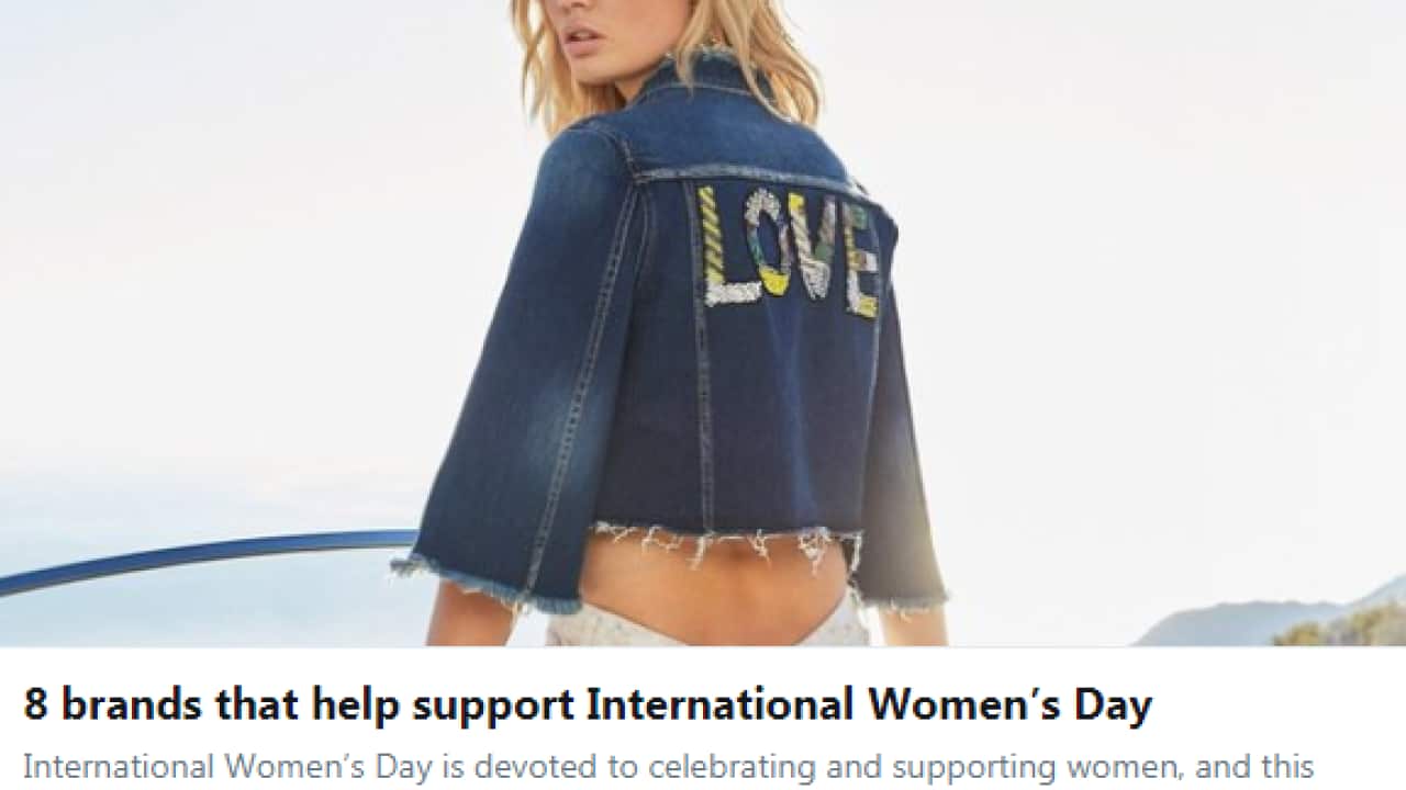 Evening Standard article: "8 brands that support International Women's Day", 8 March 2018