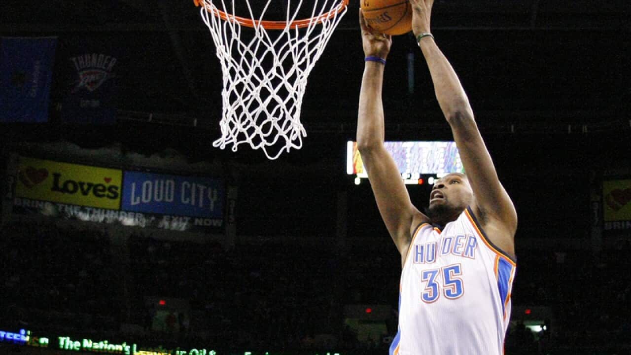 Oklahoma City Thunder's Kevin Durant in action