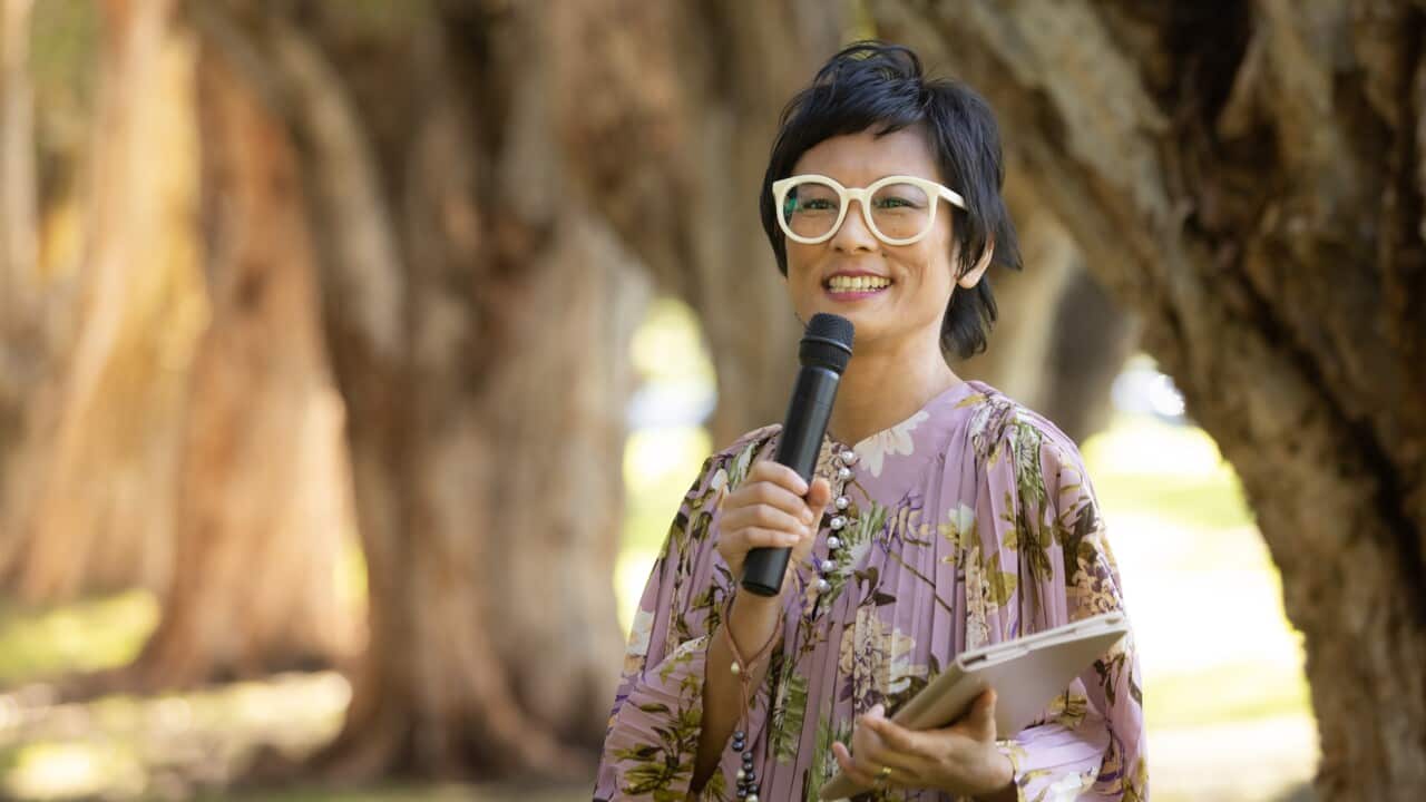 Marriage and Funeral celebrant, Megumi Carver (Supplied: Katsu Nojiri, Sydney Wedding Photography by Katsu)