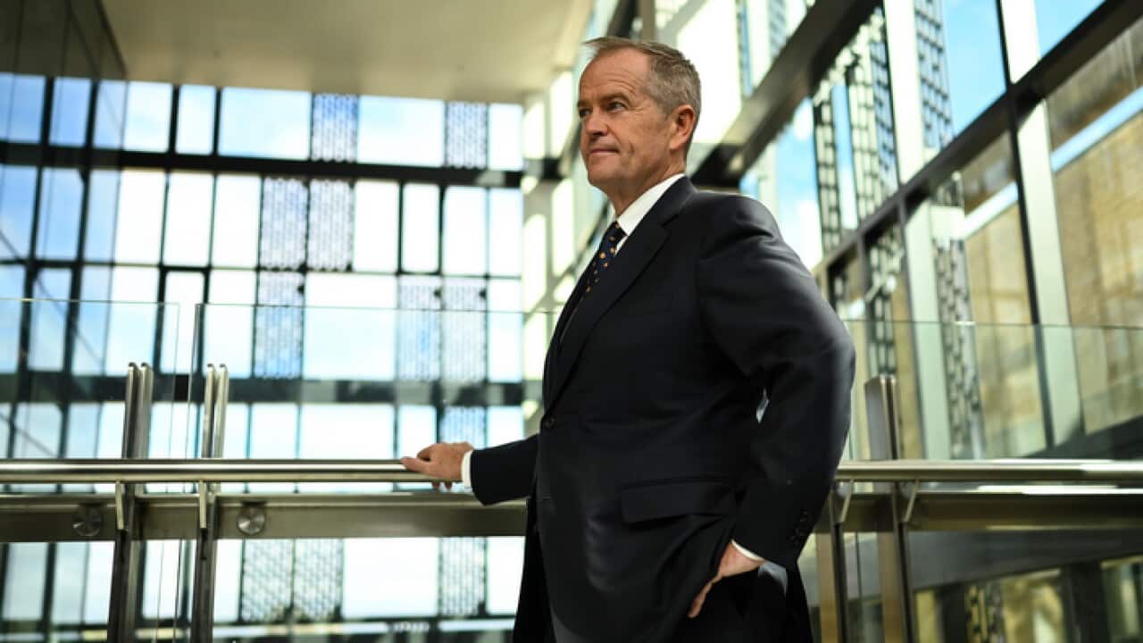 Australian Opposition Leader Bill Shorten speaks to the media during a press conference at the Cancer Centre at Canberra Hospital in Canberra, Friday, April 5, 2019.(AAP Image/Lukas Coch) NO ARCHIVING