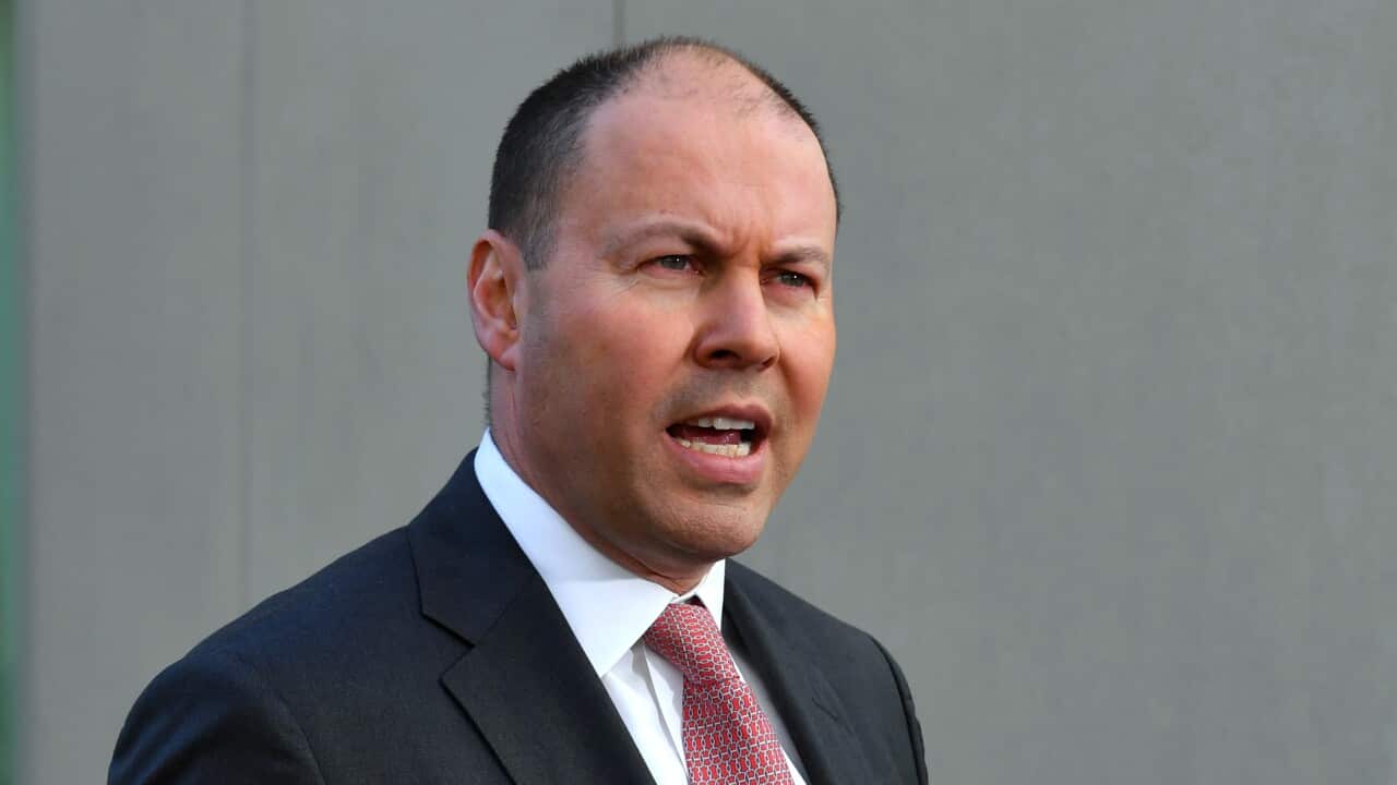 Treasurer Josh Frydenberg at a press conference at Parliament House in Canberra, Monday, July 6, 2020. (AAP Image/Mick Tsikas) NO ARCHIVING