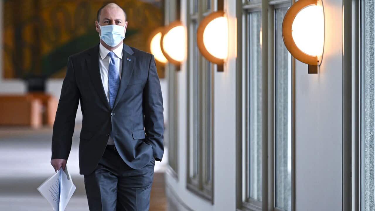 Australian Treasurer Josh Frydenberg arrives to deliver a fiscal strategy speech at Parliament House in Canberra.