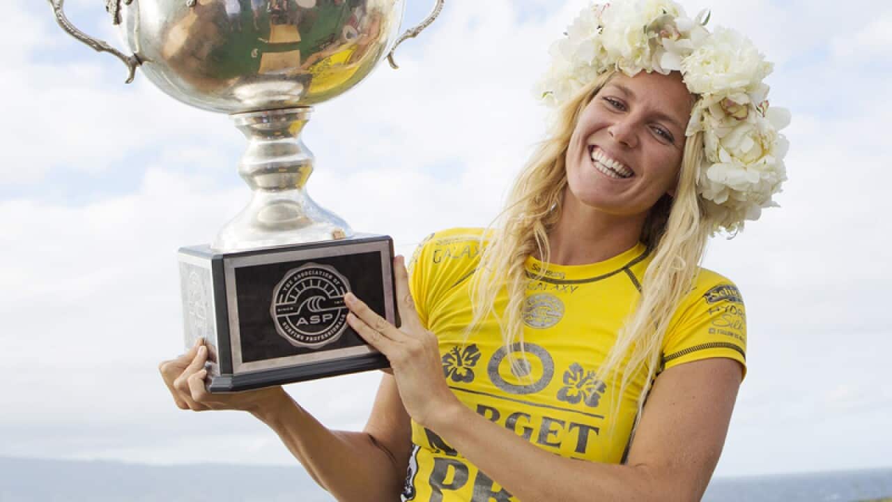 Australian surfer Stephanie Gilmore with her 2014 world title