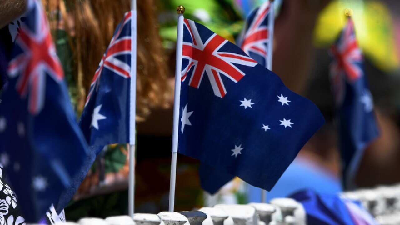 Fans with their flags