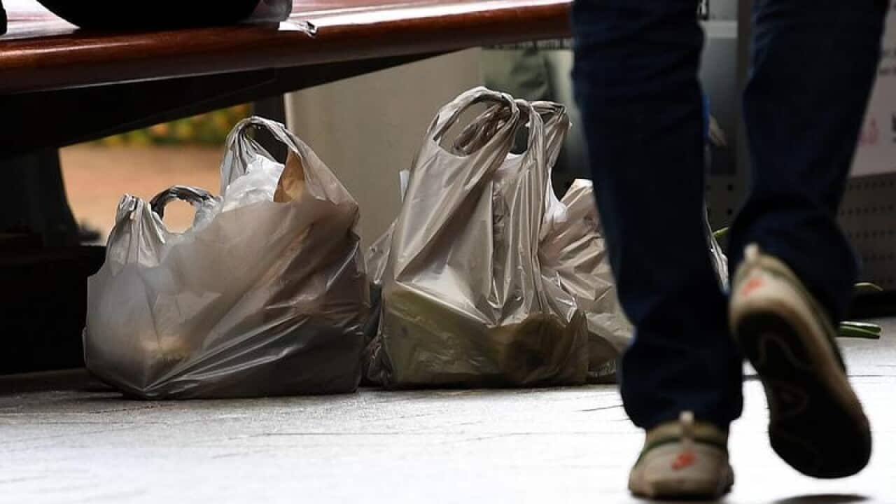 Grocery and plastic shopping bags seen in Brisbane