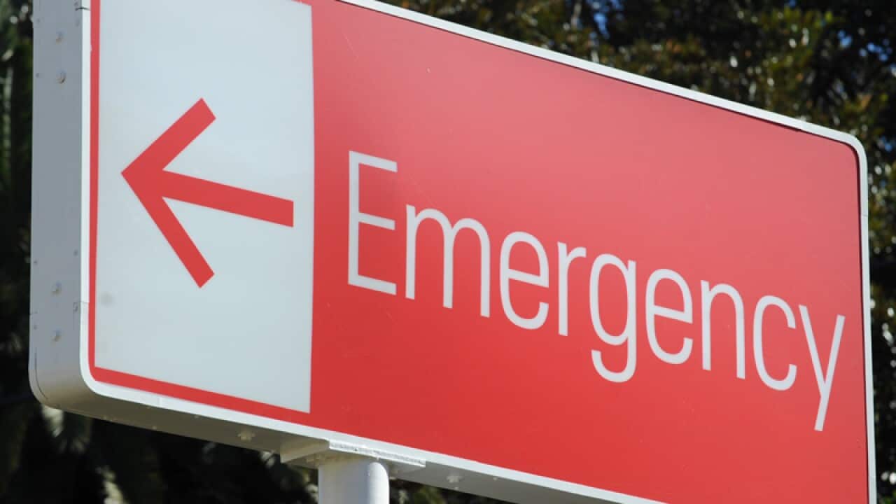 An emergency sign around a Sydney hospital