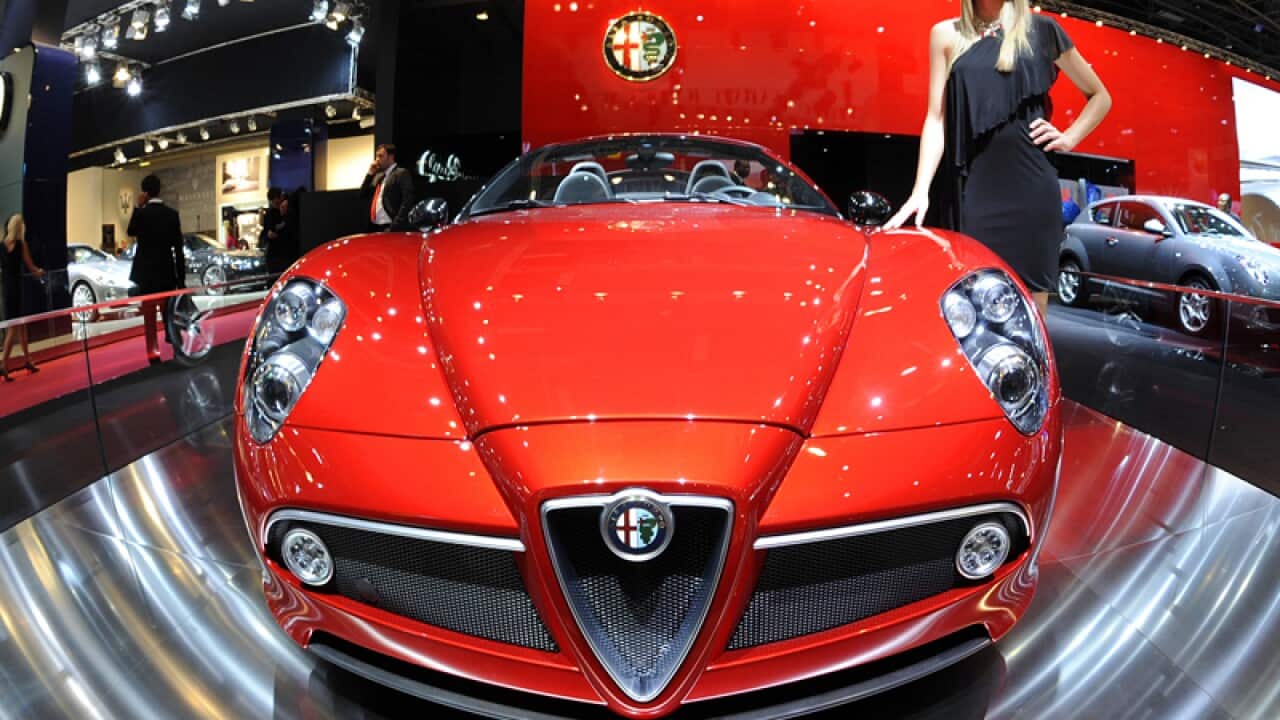 Alpha Romeo  during the press days of the Paris Auto Show