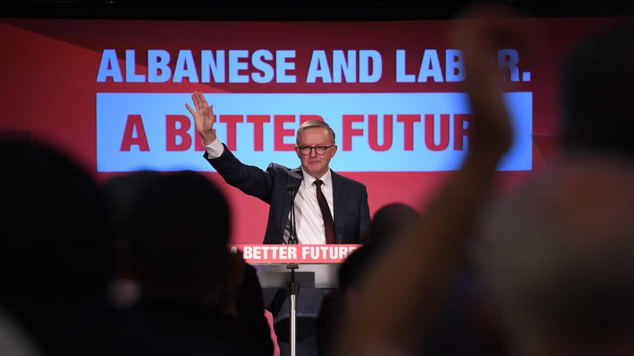 Leader of the Opposition Anthony Albanese delivers a speech to Labor supporters at the Wests Ashfield Leagues Club in Sydney on 5 December 2021.