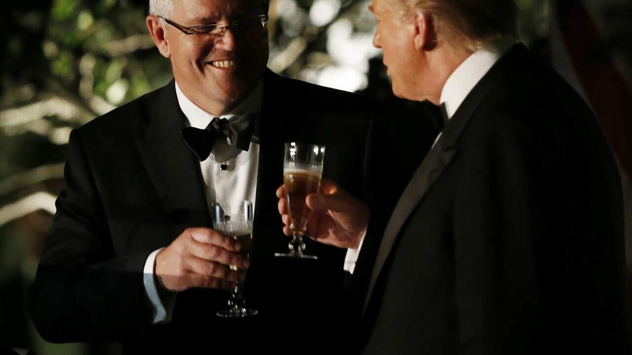 US President Donald J. Trump (R) and Prime Minister of Australia Scott Morrison (L) , DC, USA, 2019.