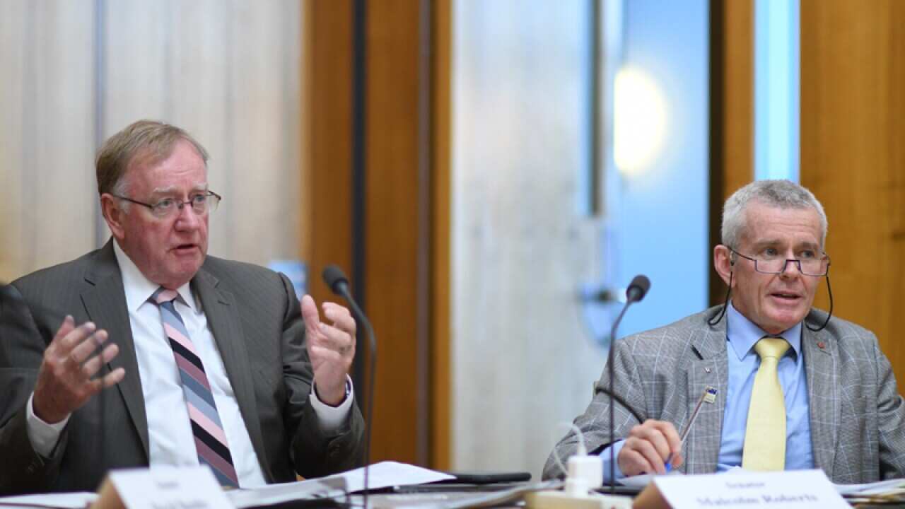 Liberal Senator Ian Macdonald and One Nation Senator Malcolm Roberts