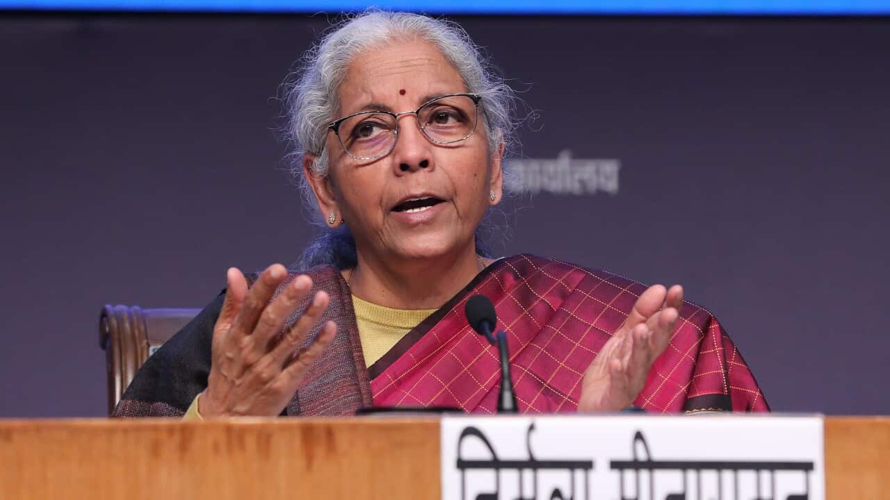 Indian Finance Minister Sitharaman holds a post-budget press conference in New Delhi