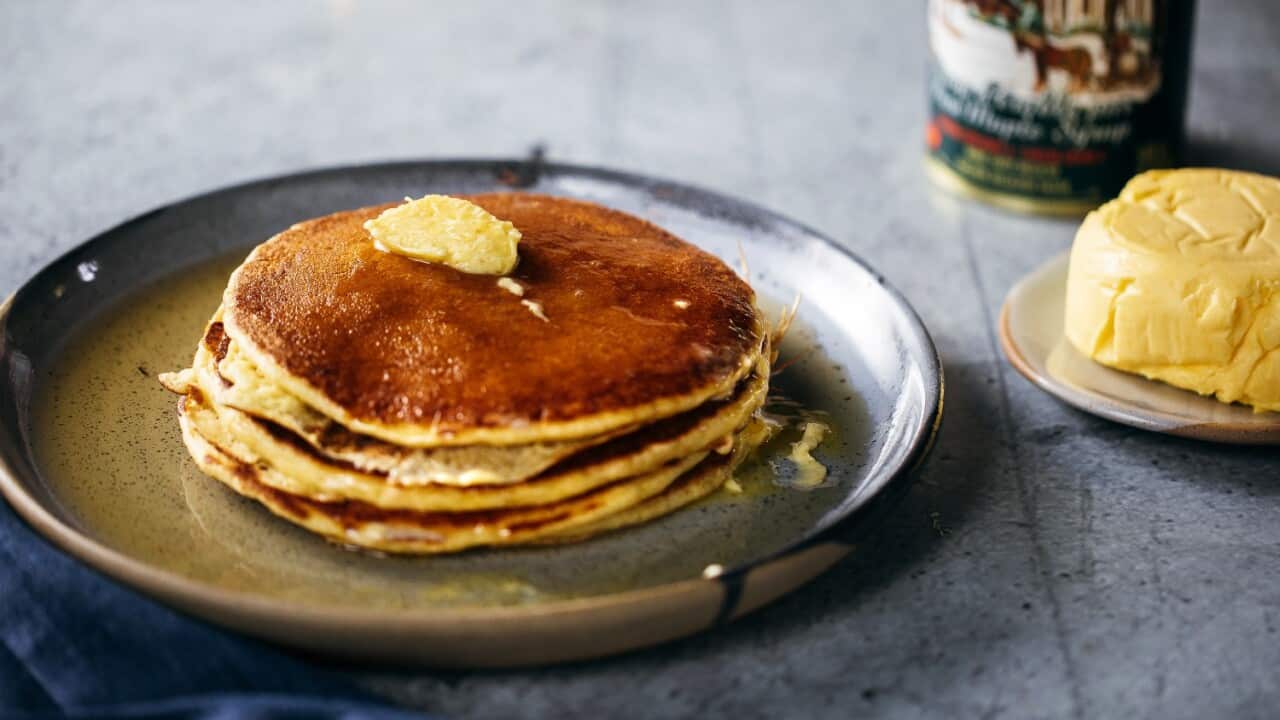 Buttermilk pancakes with Canadian maple SBS The Cook Up with Adam Liaw