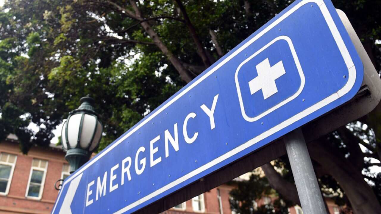 An emergency sign outside a Sydney hospital