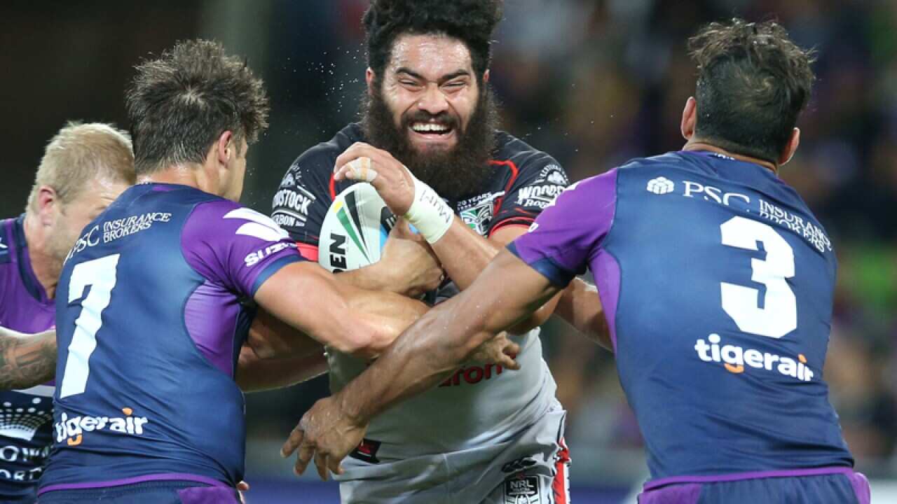Konrad Hurrell in action for the Warriors