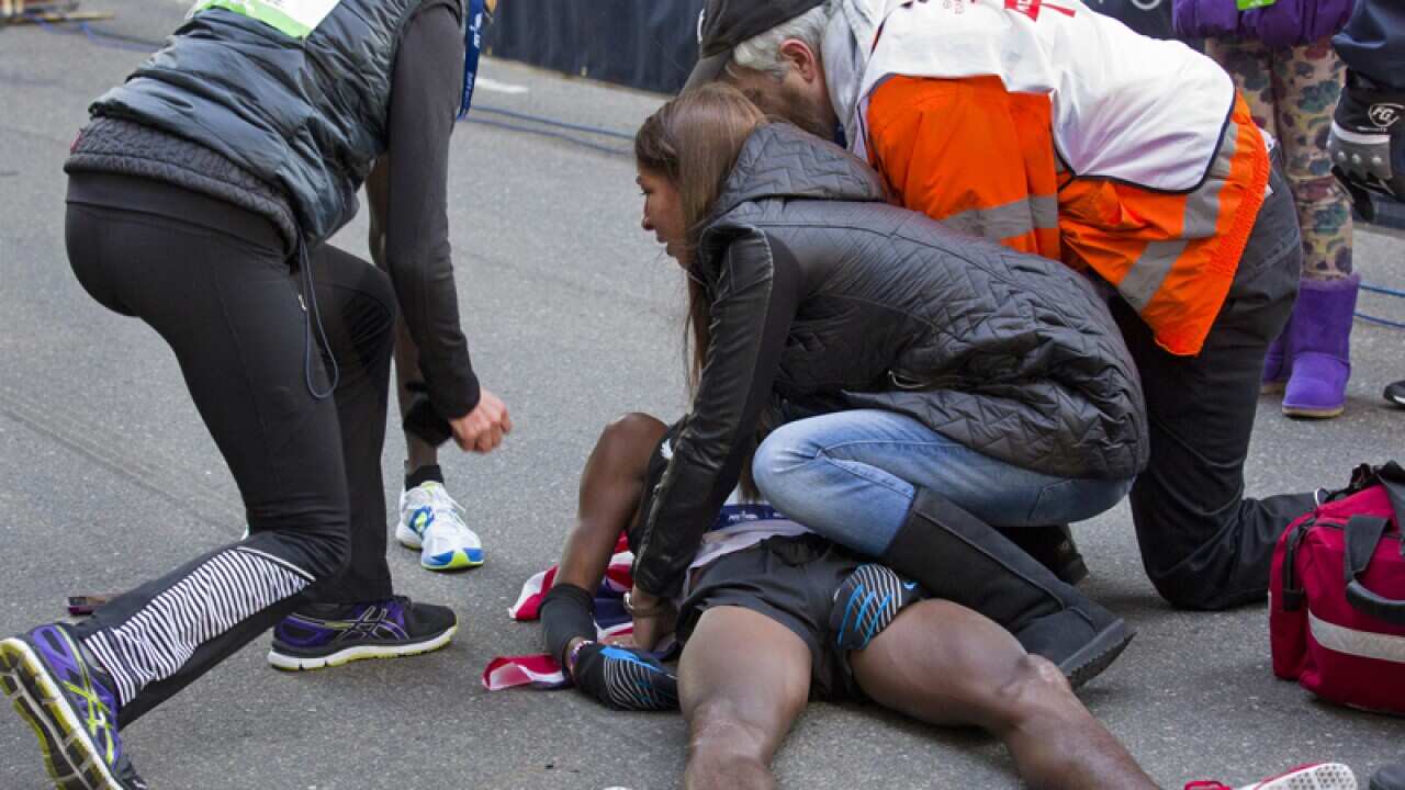 Mo Farah during the 2014 NYC Half marathon