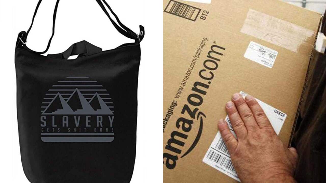 Amazon pulls products with 'Slavery Gets S**t Done' slogan SBS News