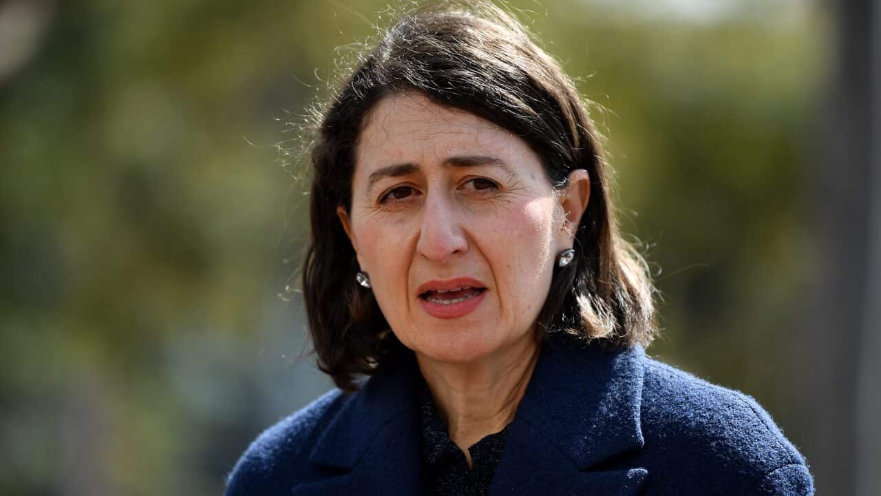 NSW Premier Gladys Berejiklian speaks during a press conference at Olympic Park in Sydney, Wednesday, September 15, 2021. (AAP Image/Joel Carrett) NO ARCHIVING