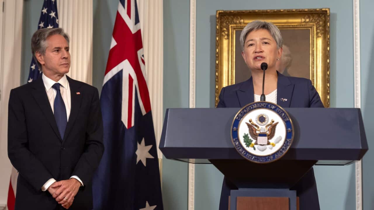Senator Penny Wong with Anthony Blinken at the US State Department (AAP)